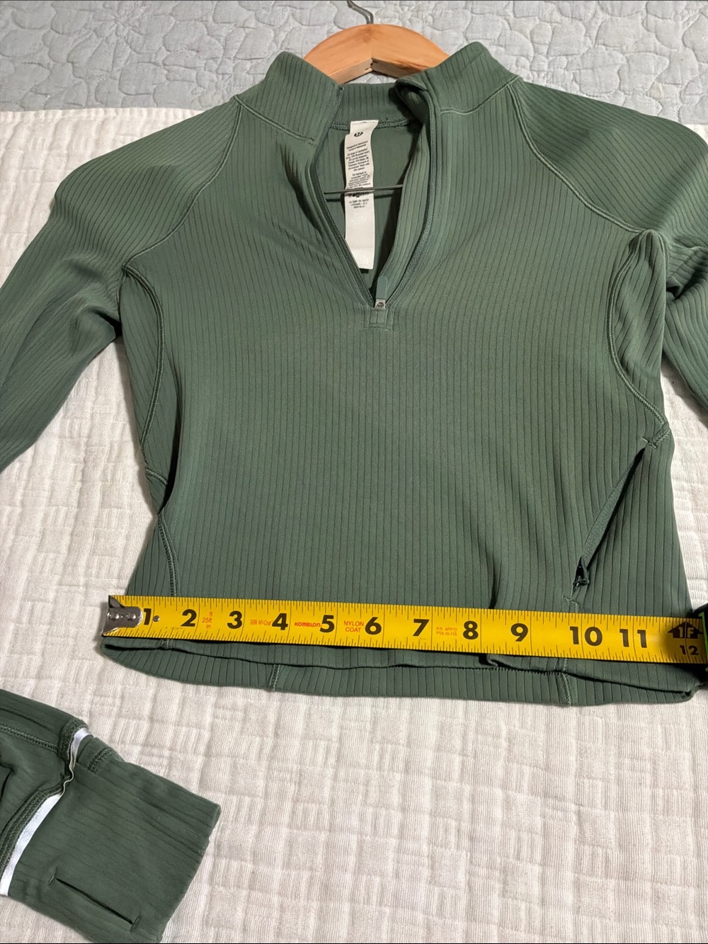 lululemon athletica Sage Green Long-Sleeve Half-Zip Crop Top - Picture 4 of 4